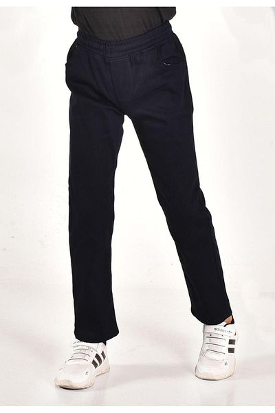 MORE KIDS Navy BlueCanvasSchool Pants - Elastic Waist