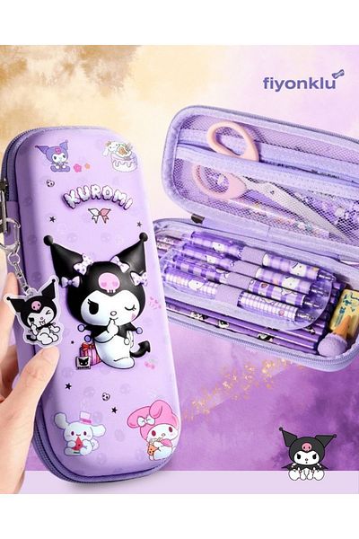 fiyonklu Kuromi Primary School Student Pencil Case for Girl