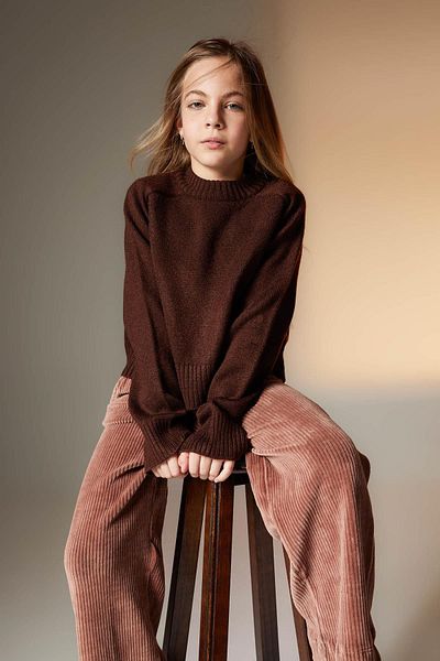 DeFacto Girl's Crew Neck Knitwear Sweater B3481A823Wn