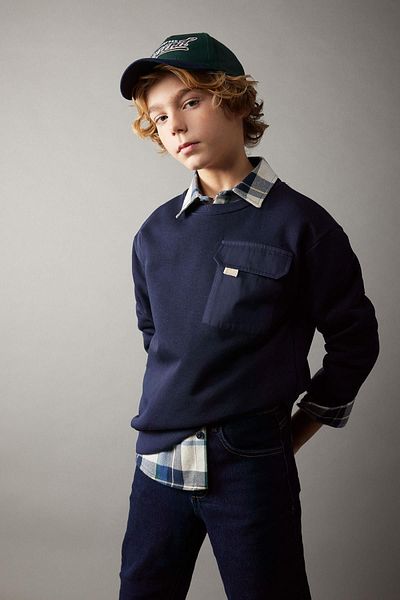 DeFacto Boy Oversize Wide Fit Crew Neck Thick Sweatshirt B3992A823Wn