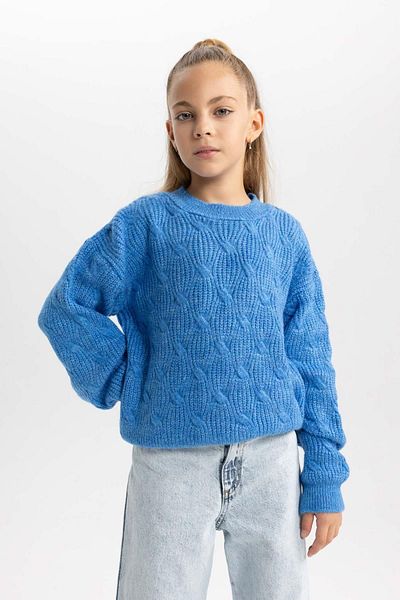DeFacto Pulover pentru fete cu decolteu triplu B2981a823wn