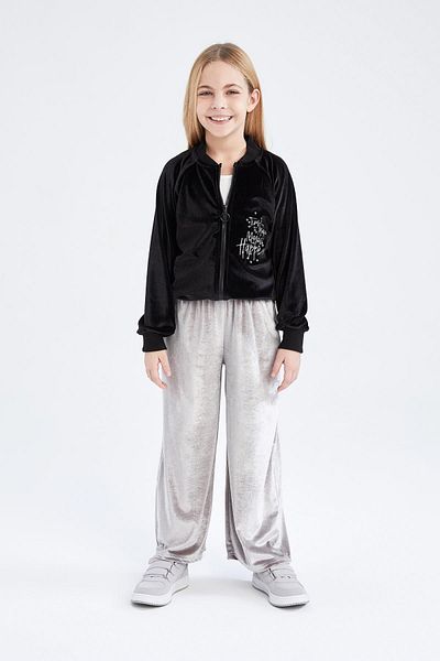 DeFacto Dívčí tepláková souprava Velvet Wide Leg - Y8615A622Wn