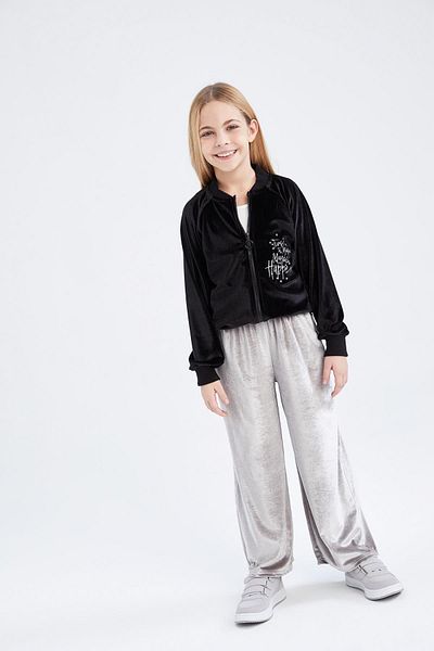 DeFacto Dívčí tepláková souprava Velvet Wide Leg - Y8615A622Wn