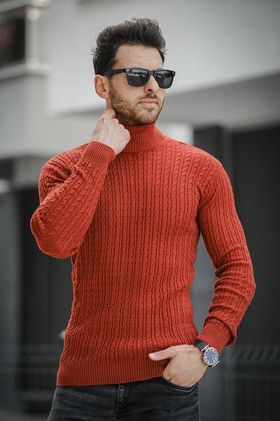 Oksit Мъжко водолазка Seka 821 Slim Fit Hair Bodysuit