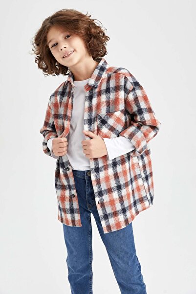 DeFacto Boy's Flannel Long Sleeve Shirt - Z7465A622Wn
