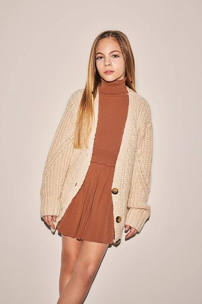 DeFacto V-Neck Girl's Knitwear Cardigan - Z0197A623Wn