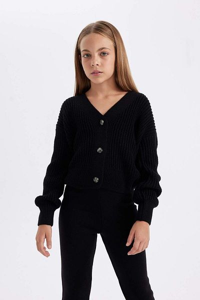 DeFacto Girl's V-Neck Cardigan A2298A823Wn