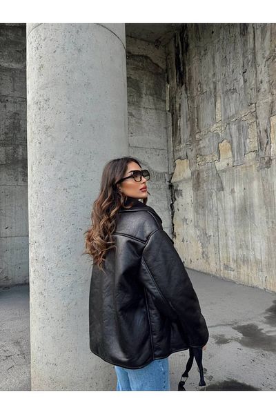 ZF BUTİK Schwarze Oversize-Damenjacke