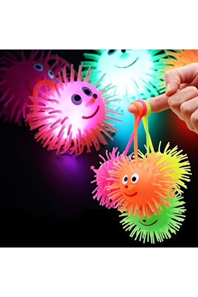 Genel Markalar Dikenli Işıklı Top Stres Giderici Uyarıcı Oyuncak Kirpi El Egz...
