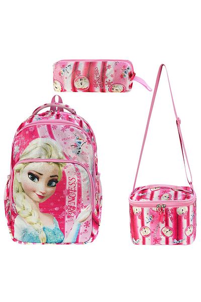 Alanç Gift Rucsac ortopedic pentru școala primară de culoare roz - Set cu nutriție și suport pentru stilouri