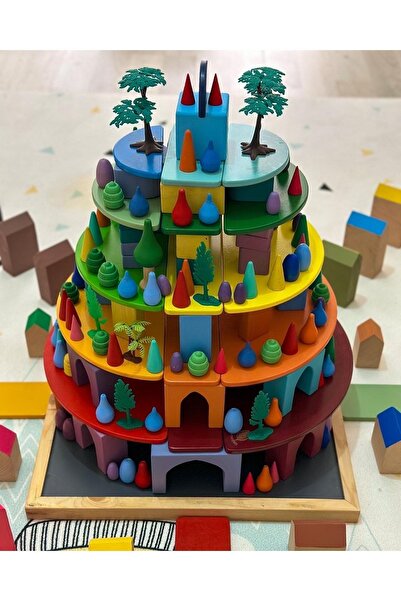 BİLMİŞ ÇOCUK Ahşap Mandala Motifleri Oyuncak Montessori Waldorf Ahşap Kutulu 100 Parça