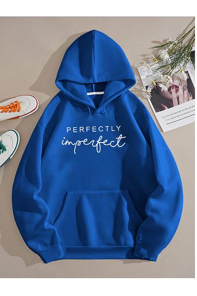 yueswear Унисекс плетен суитшърт Sax-Blue - повдигнат, перфектно 2-въжев модел