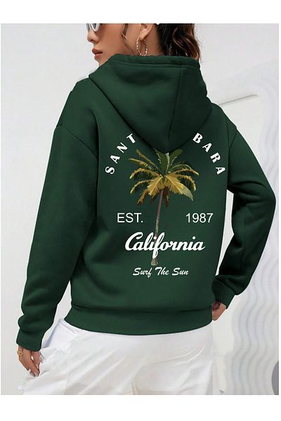 mw memowear Πράσινο Unisex Πλεκτό Φούτερ Santa Barbara - 2ip Raised