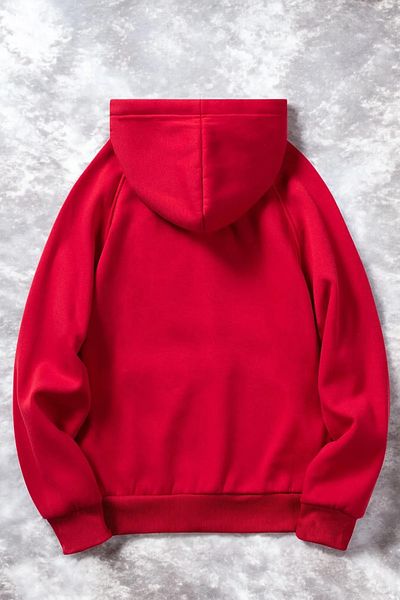 mw memowear Червен унисекс плетен суичър - повдигнати на 2 връзки, котки на връв