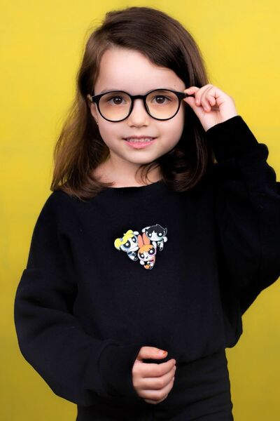 By Donetto New-Unisex Unbreakable Black Children's Computer Screen Glasses (Ages 3-9)