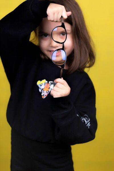 By Donetto Black Unisex Children's Screen Glasses - Unbreakable, Age 3-9 (New)