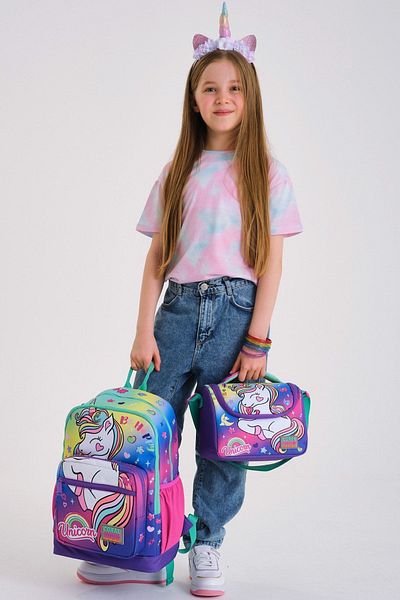 Coral High Set de geanți de școală pentru copii, lavandă, verde apă, cu model, 3 piese0123729