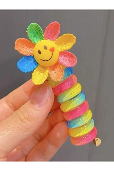 AŞK I TAKI Set de 2 agrafe de păr spiralate cu flori zâmbitoare