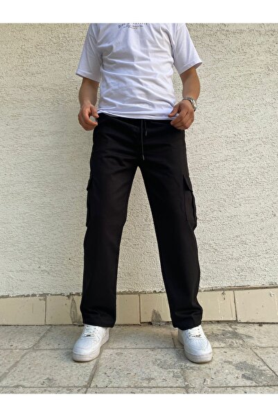 majesteleristore بنطلون جبردين - مقاس فضفاض وجيب كارجو