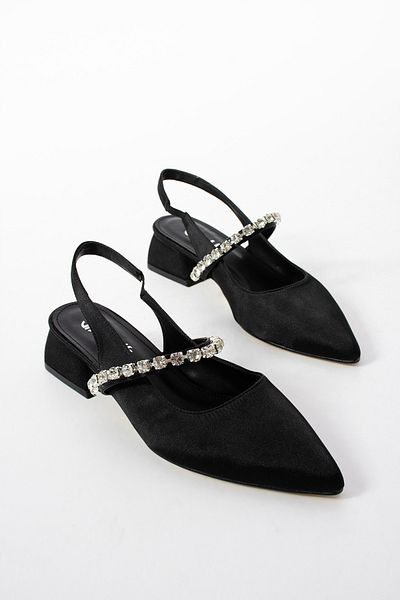 Bayramoğlu Pantofi cu toc din satin de 3 cm