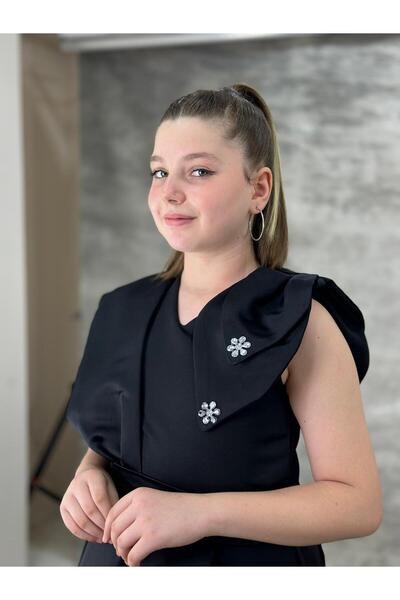 Pumpido Mihrimah Model Zarif Modern Kız Çocuk Elbisesi