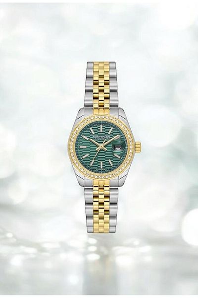 Tom Jones Yellow Silver Colored Steel Cord Women's Wristwatch - No Fading, Small Case, Bracelet Tmr0100-3