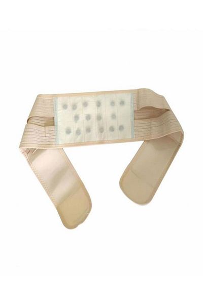 mrtbilisim Cream Colored Magnetic Waist Corset with 16 Magnets - Pain Relief