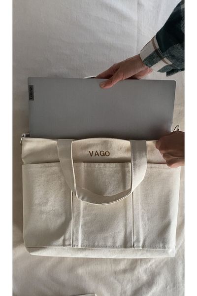 VAGO COLLECTION Laptop Size Organic Canvas Bag