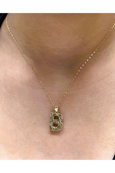 Hakan Güler Kuyumculuk Altın 3 Boyutlu B Harfli Aynalı Zincir
