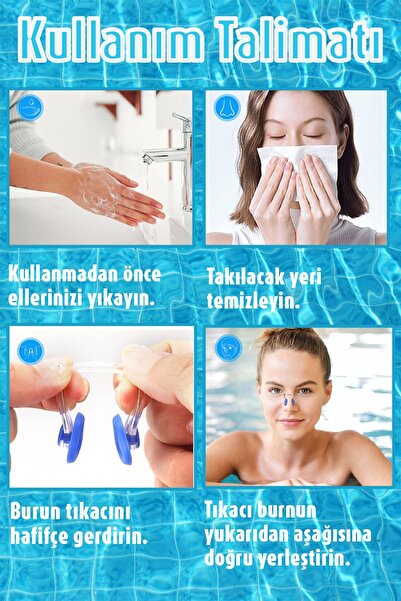 Genel Markalar Kulak Burun Tıkacı Çocuk ve Yetişkinler İçin Uyku Havuz Deniz ...