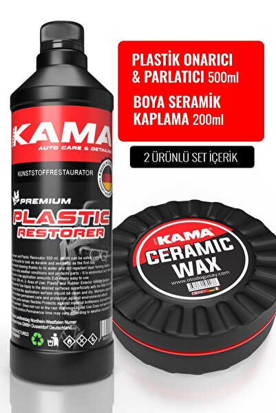 AUTOKAMA Plastik Onarıcı Ve Parlatıcı | Araç Seramik Wax 2'li Set