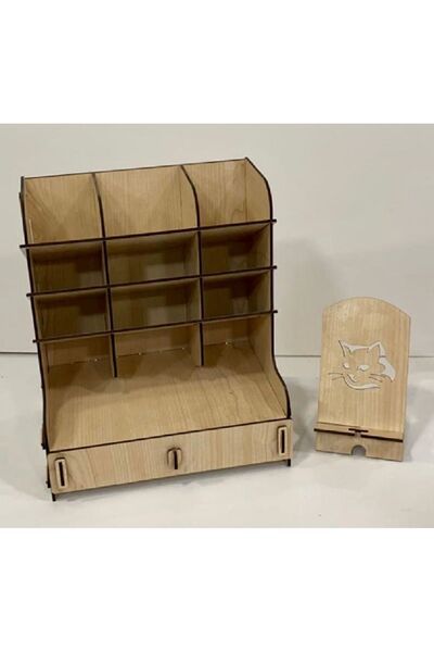 Genel Markalar Telefon Tutucu HEDİYELİ Çekmeceli Masa Üstü Kalemlik Organizer...