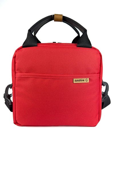 SUNSHINE Red Waterproof Thermal Hot Cold Picnic Camping Lunch Bag Nutrition Shoulder Bag