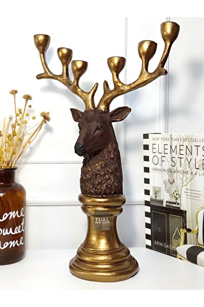 Dekoromi Geyikli Şamdan Büyük Boy 6'lı (50x30cm)