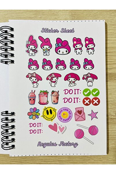 Cuppy Box دفتر ملاحظات سانريو ميلودي 50 ورقة 1 ورقة ملصق حصيرة إضافية