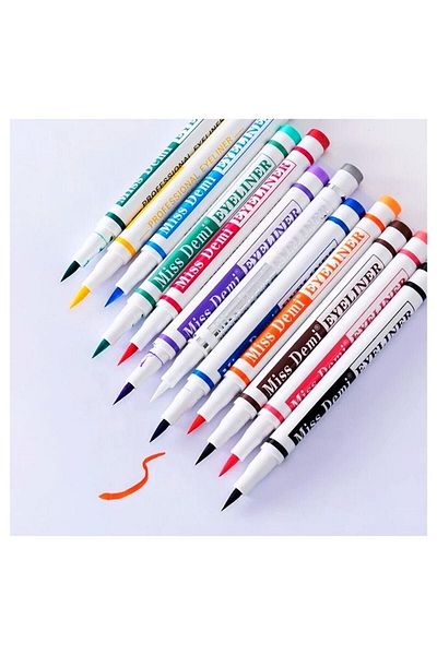 MST COSMETİC 12 Color Pen Eyeliner Set