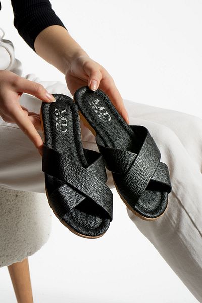 Moda Devrin Μαύρος Σταυρός Γυναικείες Παντόφλες Παντόφλες εξωτερικού χώρου και σπιτιού