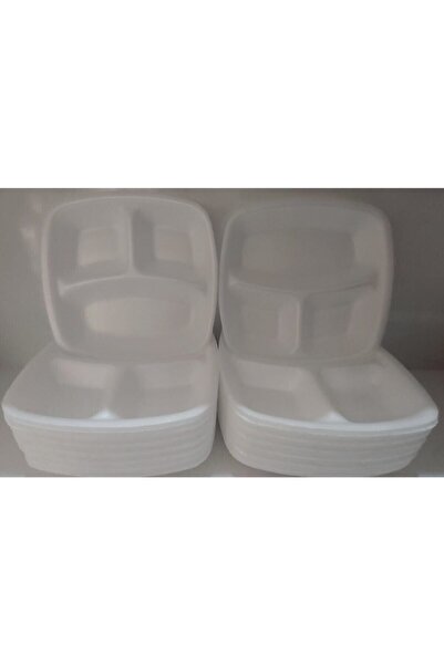 Anı Mg Home 3 Gözlü Kare Köpük Tabak 80 Adet