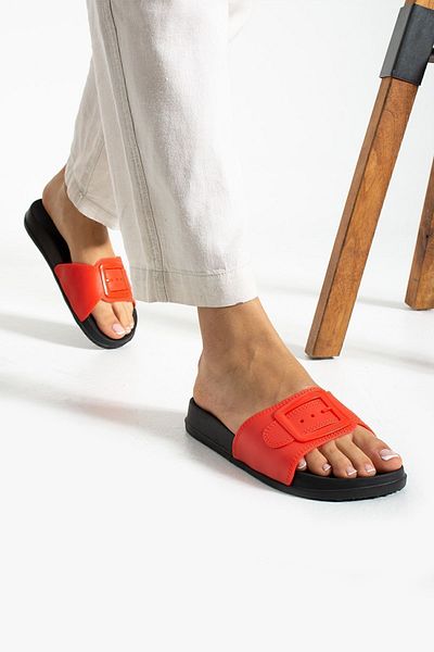 Moda Devrin Gz14311 - Soft Extra Light Pomegranate Single Buckle Women's Eva Slippers