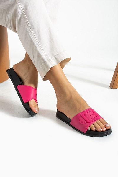 Moda Devrin Gz14311 Fuchsia Single Buckle Appearance Soft Extra Light Women's Eva Slippers
