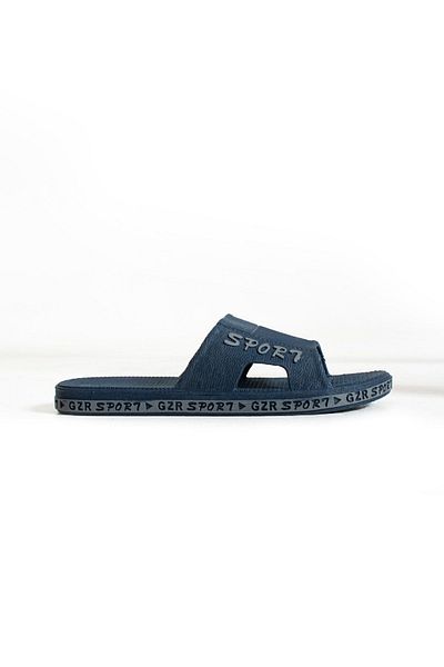 Moda Devrin Gz12467 Navy Blue Gray Non-Slip Sole Bathroom Turkish Bath Balcony Pool Sea Beach Slippers