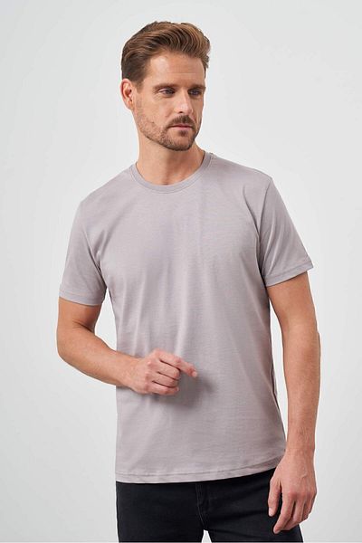 Morven Men's Anthracite Basic Crew Neck Dynamic Fit T-Shirt