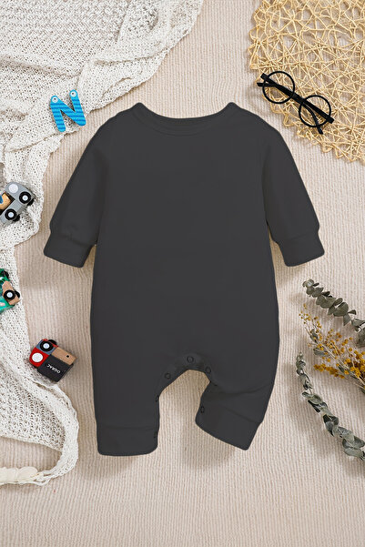 ADABEBEK New Season Baby Jumpsuit with Racing Time Print - 22219 with Snaps from the Bottom