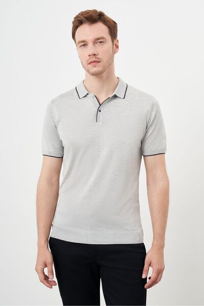 Morven Men's Gray Trend Polo Neck Dynamic Fit T-Shirt