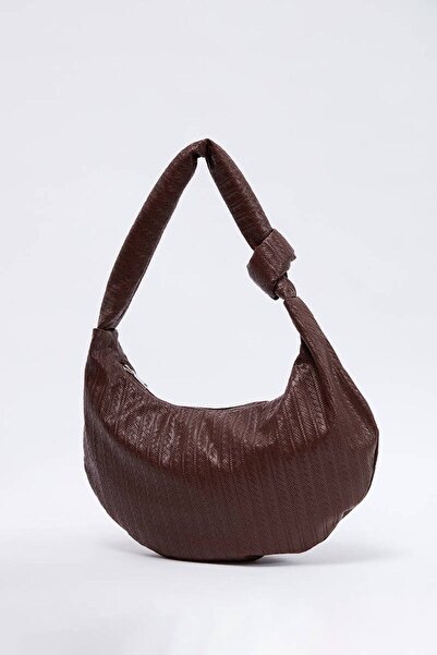 BE BLUE Braid Patterned Brown Bag