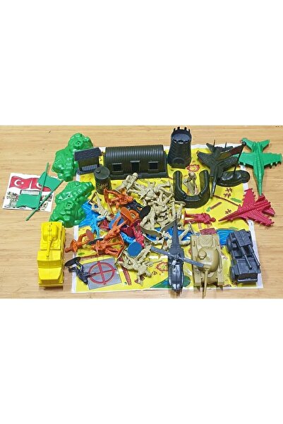 Hepsilazım Tank Asker Set Oyun Halısı 49 Parça 2 Paket Birden Komando Uçak Kale Helikopter Oyuncak