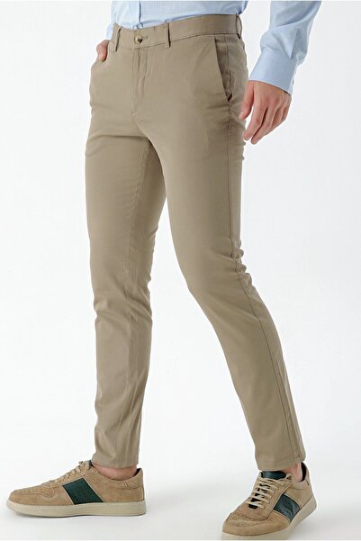 Morven Men's LIGHT BROWN Piefti Cotton Side Pocket Slim Fit Chino Pants