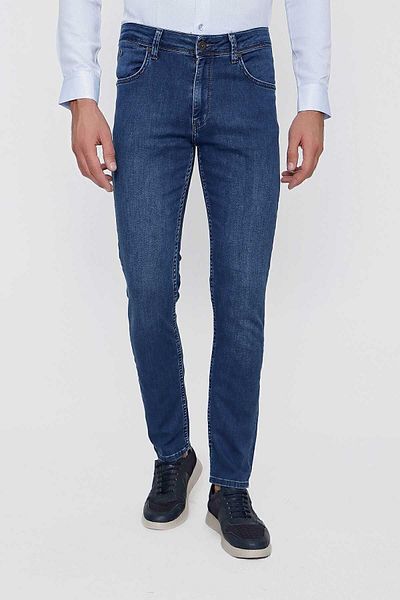 Morven Men's Blue Denim Slim Fit Slim Fit Jeans