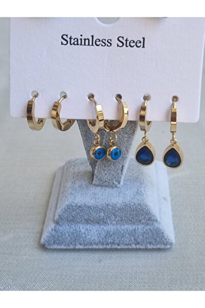 Brassito 6-piece Gold Colored Steel Earrings - 316l Non-tarnish Women's Earri...