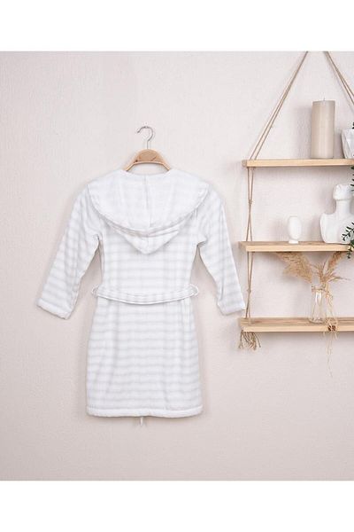 Baveno Hooded Striped Bathrobe - 100% Cotton, Children & Teenagers